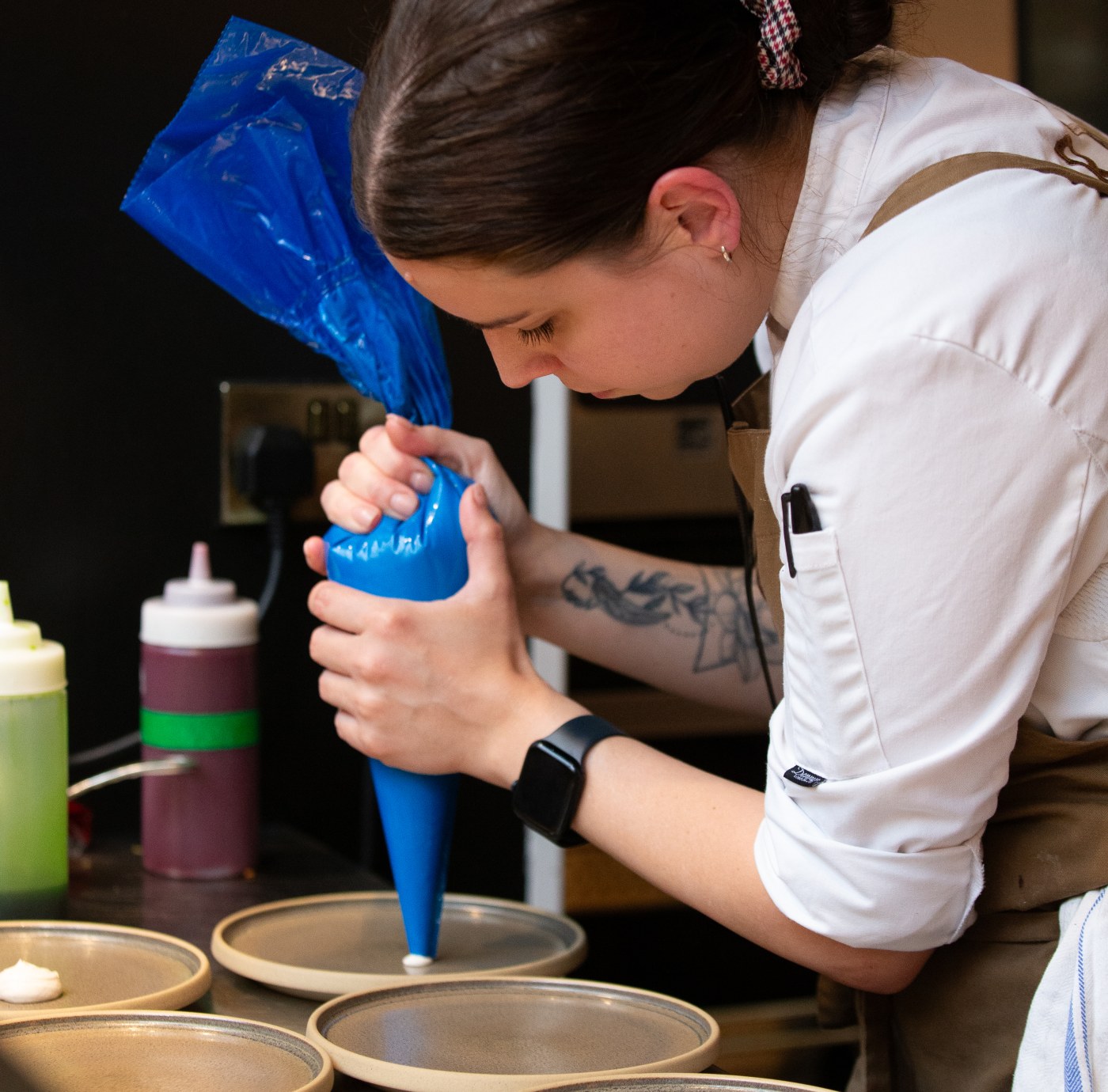A Riverside chef preparing dessert in the kitchen